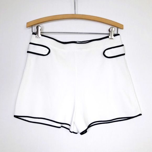 English factory ivory black trim knit shorts - Picture 2 of 10